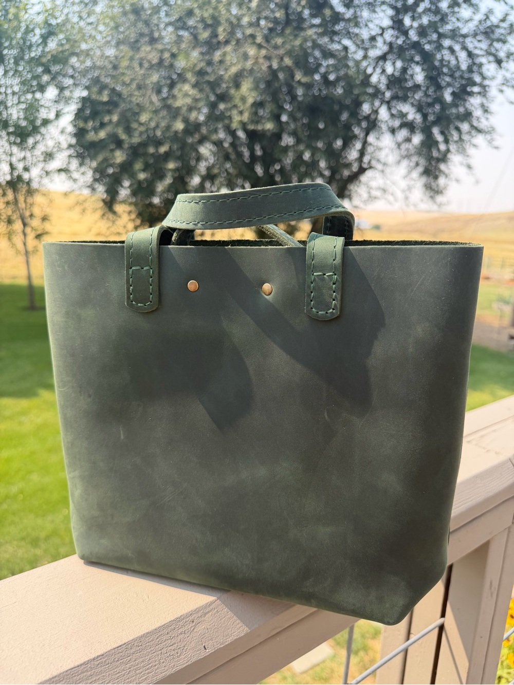 New Portland Leather Evergreen Mini Crossbody Tote - Picture 2 of 6